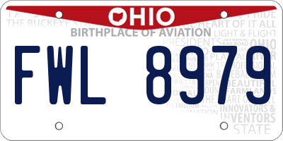 OH license plate FWL8979