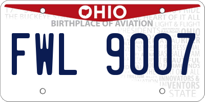 OH license plate FWL9007