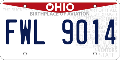 OH license plate FWL9014