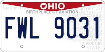 OH license plate FWL9031