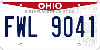 OH license plate FWL9041