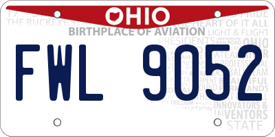 OH license plate FWL9052