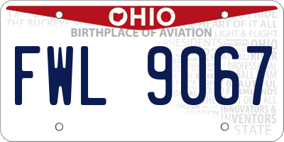 OH license plate FWL9067