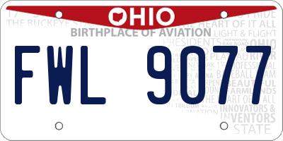 OH license plate FWL9077