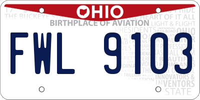 OH license plate FWL9103