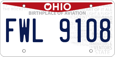 OH license plate FWL9108