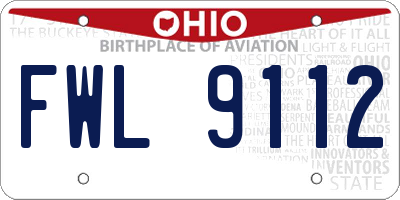 OH license plate FWL9112