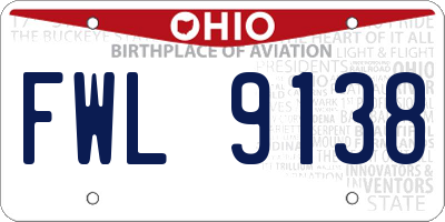 OH license plate FWL9138