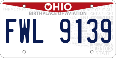 OH license plate FWL9139