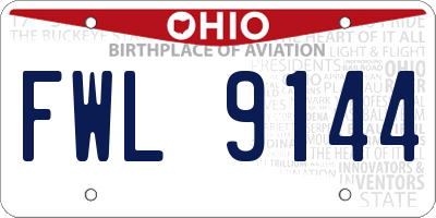 OH license plate FWL9144