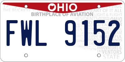 OH license plate FWL9152