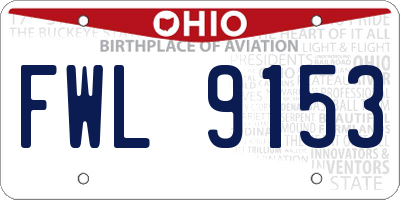 OH license plate FWL9153