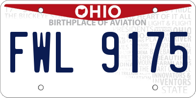 OH license plate FWL9175