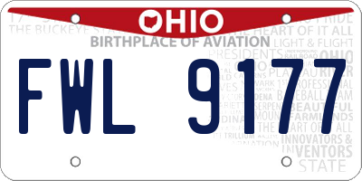 OH license plate FWL9177