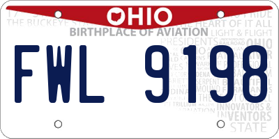 OH license plate FWL9198