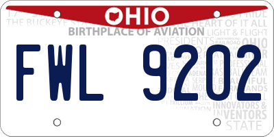 OH license plate FWL9202
