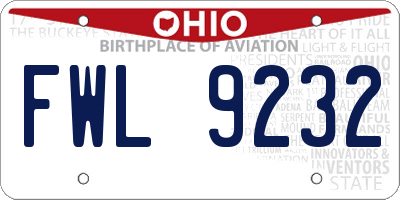 OH license plate FWL9232