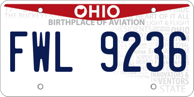 OH license plate FWL9236