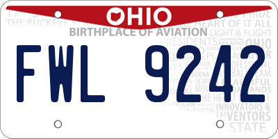 OH license plate FWL9242