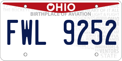 OH license plate FWL9252