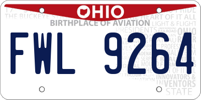 OH license plate FWL9264
