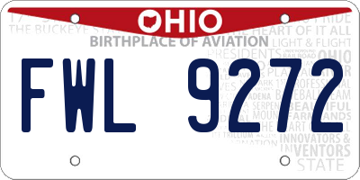 OH license plate FWL9272