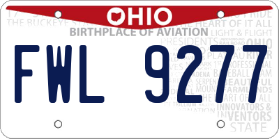 OH license plate FWL9277