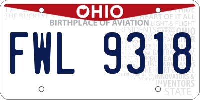 OH license plate FWL9318