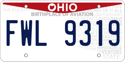 OH license plate FWL9319