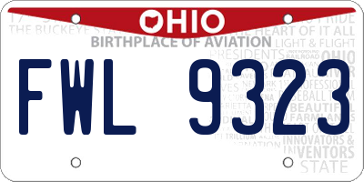 OH license plate FWL9323