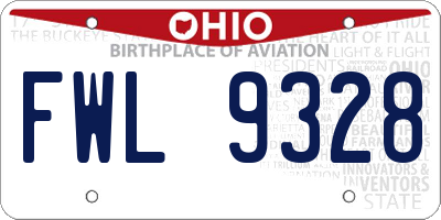 OH license plate FWL9328