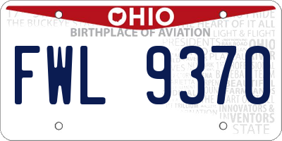 OH license plate FWL9370