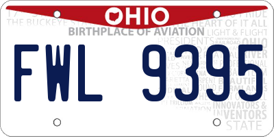 OH license plate FWL9395