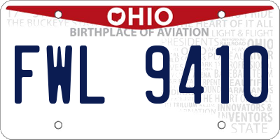 OH license plate FWL9410