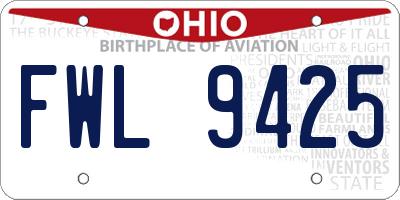 OH license plate FWL9425