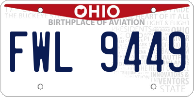 OH license plate FWL9449