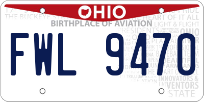 OH license plate FWL9470