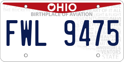 OH license plate FWL9475
