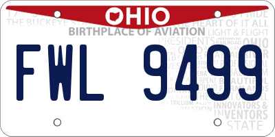 OH license plate FWL9499