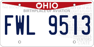 OH license plate FWL9513