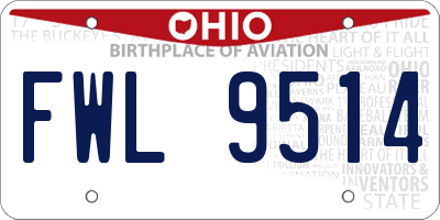 OH license plate FWL9514
