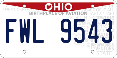 OH license plate FWL9543