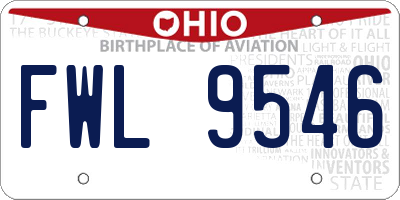 OH license plate FWL9546