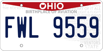 OH license plate FWL9559