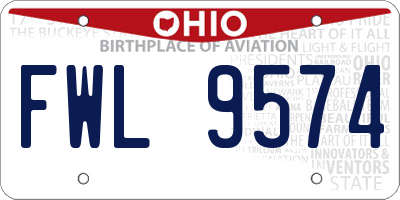 OH license plate FWL9574