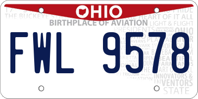 OH license plate FWL9578