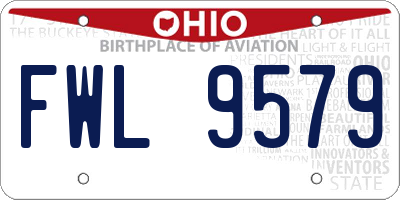 OH license plate FWL9579