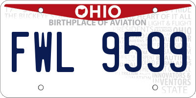 OH license plate FWL9599