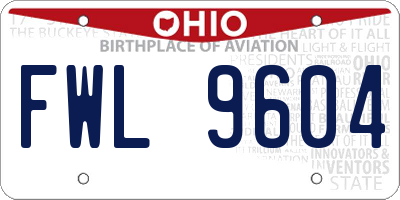 OH license plate FWL9604