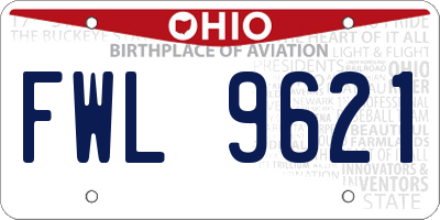 OH license plate FWL9621